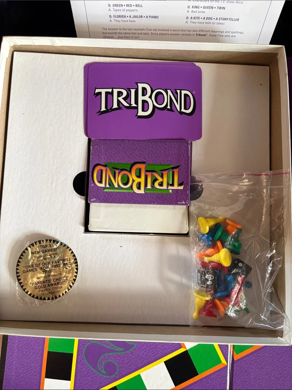 TriBond Party Game - Purple & Green Edition